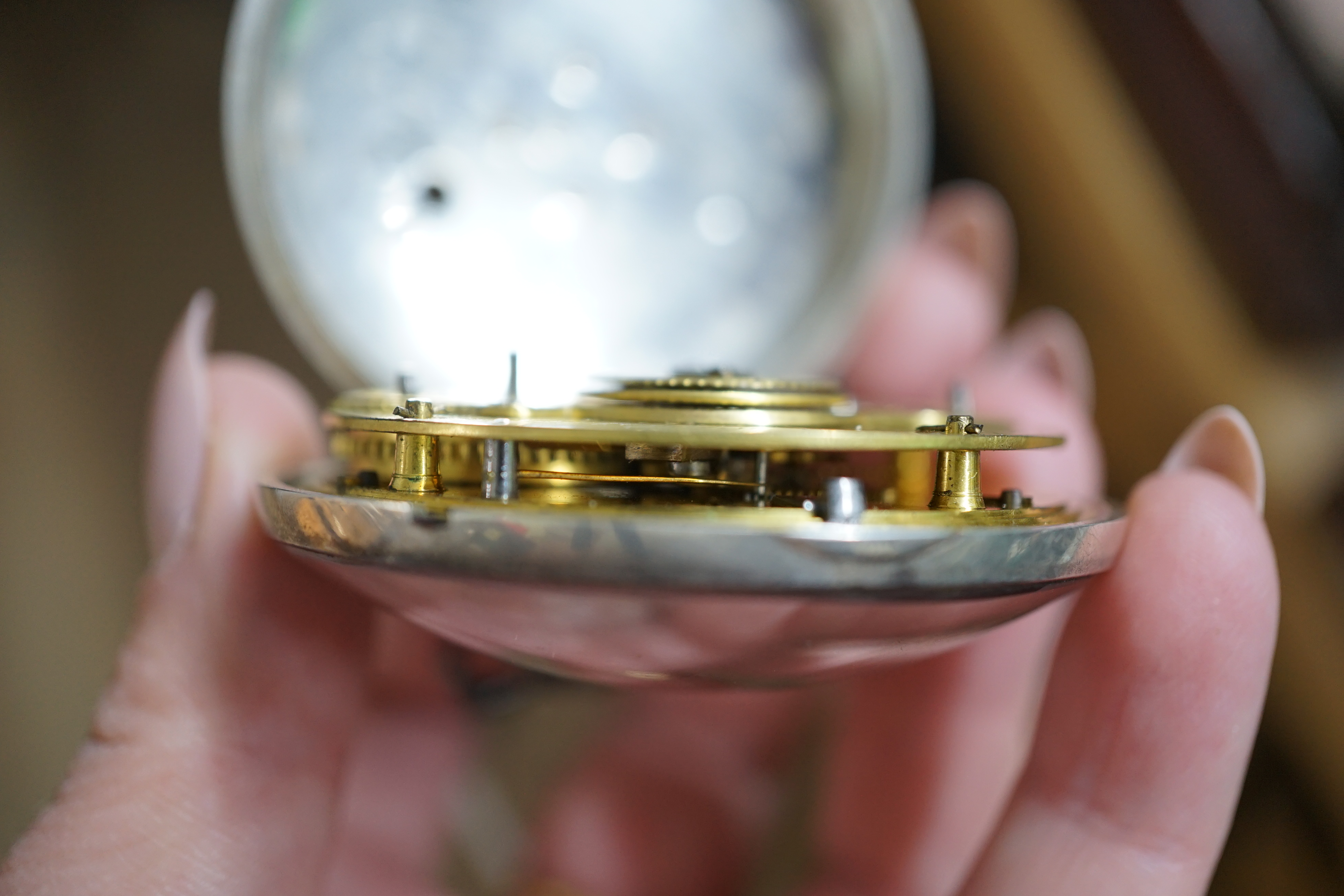 A George III engine turned silver pair cased keywind chronometer pocket watch by Mudge & Dutton